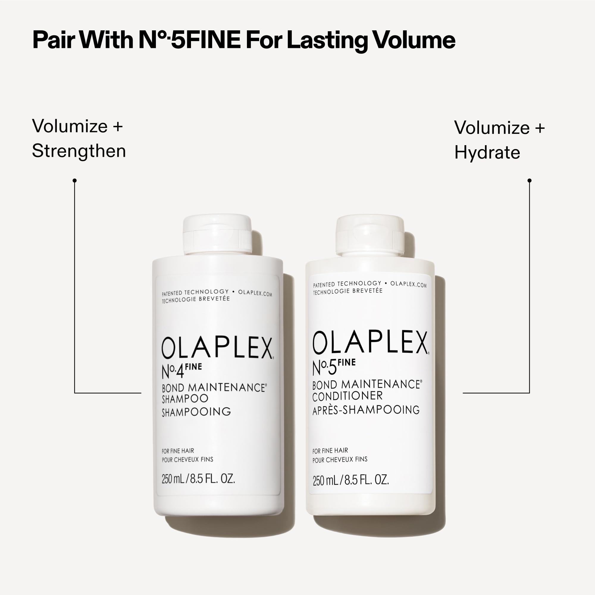 Olaplex Nº. 4 FINE Bond Maintenance Shampoo: Volumize & Strengthen | Gently Cleanse & Non Stripping | For Coily, Curly, Straight, and Wavy, 250 mL / 8.5 Fl Oz