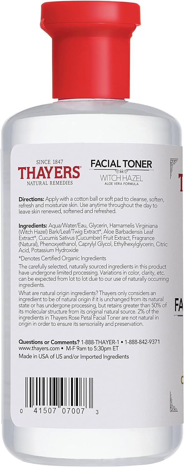 Thayer Cucumber Witch Hazel with Aloe Vera Formula, 12 Fluid Ounce