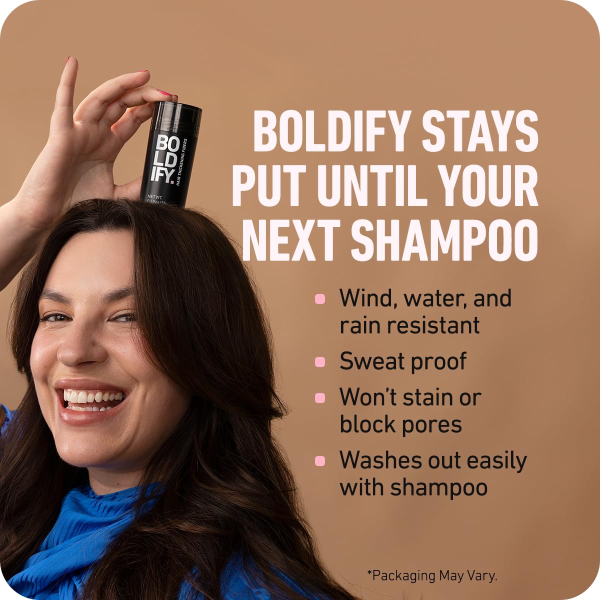Rosy Brown BOLDIFY Hair Fibers (12g) - Fill In Thinning and Fine Hair for an Instantly Fuller, Thicker Look - 14 Shades for Women & Men - Dark Brown