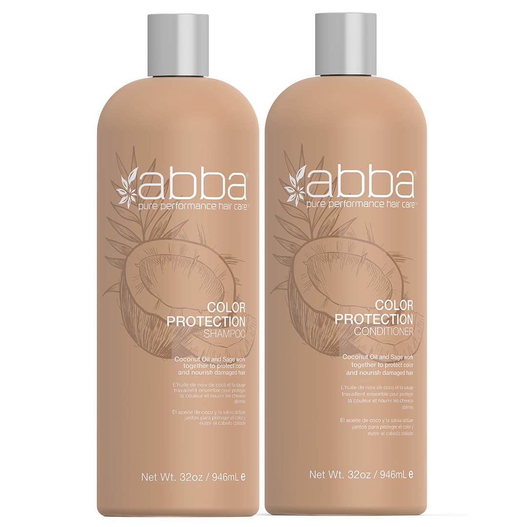 ABBA - Pure Color Protection Shampoo & Conditioner Duo - Coconut Oil & Sage, 32 fl oz Each