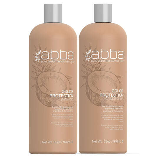 ABBA - Pure Color Protection Shampoo & Conditioner Duo - Coconut Oil & Sage, 32 fl oz Each