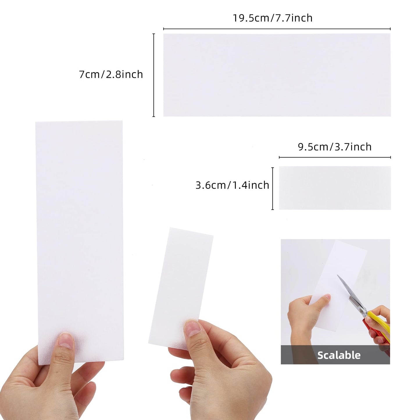 500Pcs Non Woven Wax Strips Soft Waxing Paper Sheets for Body Facial Hair Removal (7.8" x 2.8" and 3.9" x 1.5")