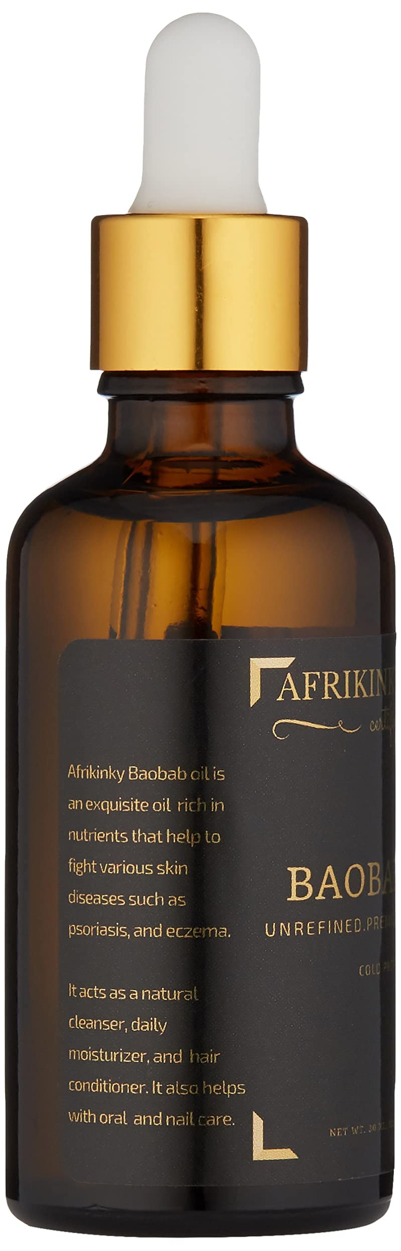 AFRIKINKY BAOBAB OIL Unrefined Cold Pressed Premium Fresh (50ml) 100% Pure For Skin Hair Nails Massage | Africa's Best Beauty Oil