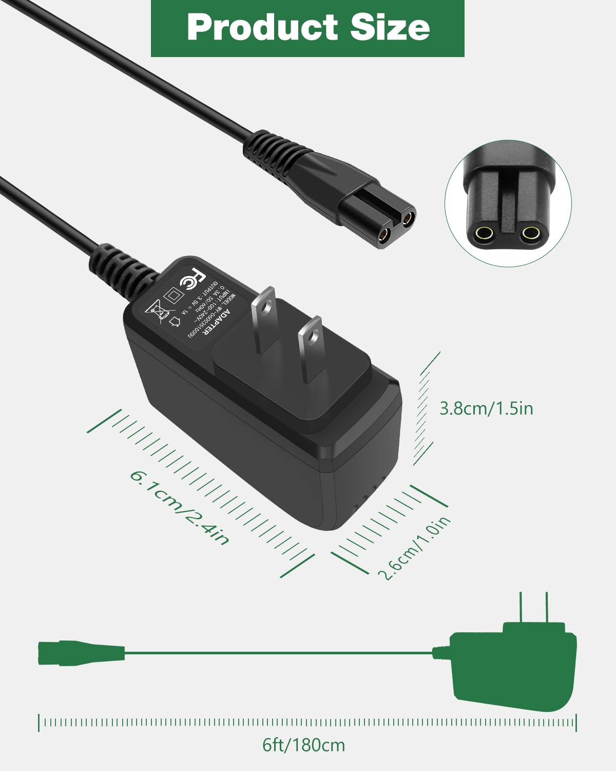 JOVNO Charger 3.5V for Wahl 9649 4.2V for Wahl Trimmer 9818L 9818 9888L 9854L 9876L 9864 Shaver Groomer Clipper Adapter