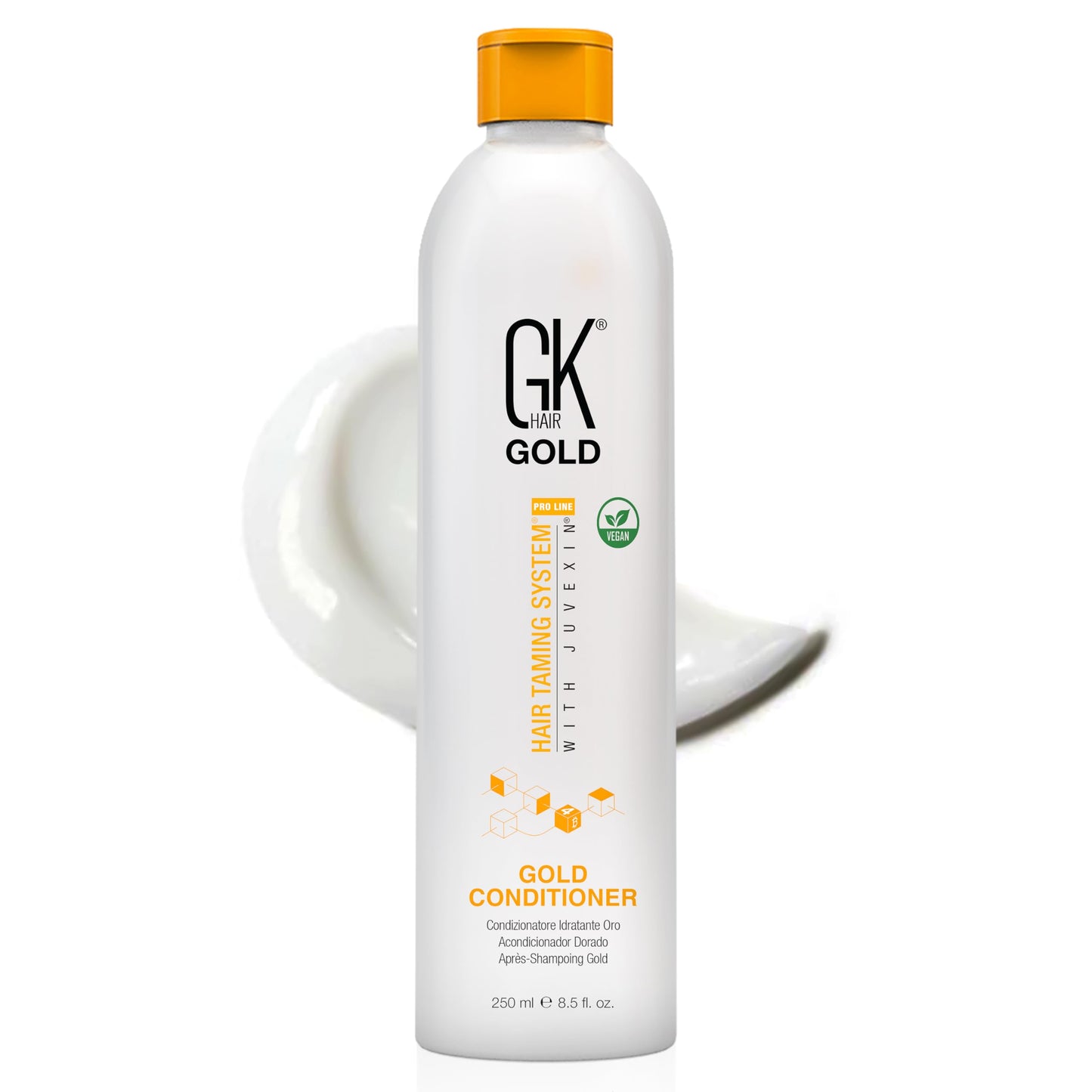 GK HAIR Global Keratin Gold Conditioner (8.5 Fl Oz/250ml) Hair Moisturizing Shine and Protection With Argan Oil, Shea Butter, Natural Oils All Hair Types