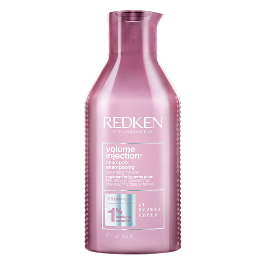 Shampooing Redken Volume Injection | Shampooing volumisant léger pour cheveux fins | Apporte volume, volume et volume aux cheveux plats | Fini doux et brillant | Sans parabène