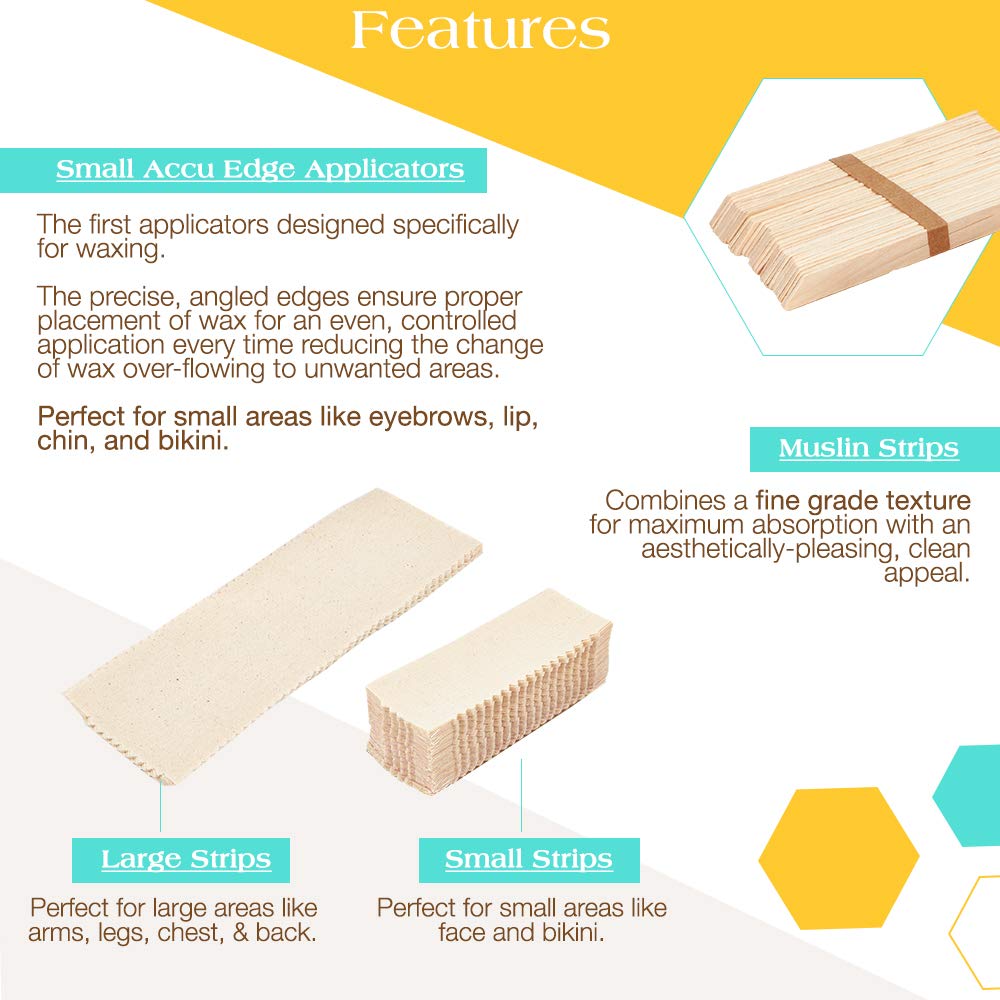 GIGI 面部和身体脱毛蜡工具、脱毛棒和细布脱毛纸