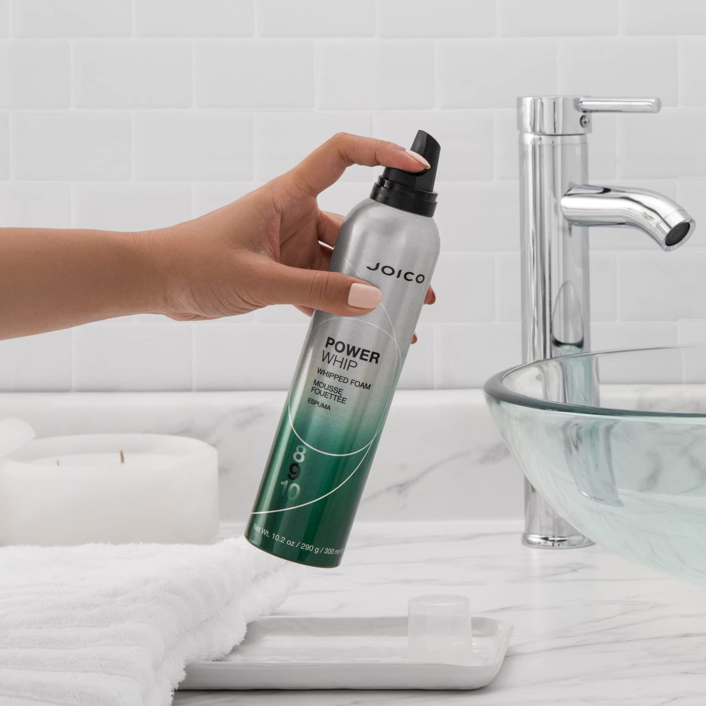 Joico Power Whip 泡沫 | 适用于大多数发质 | 增加丰盈度和质感 | 抵御热量、湿度和污染 | 提升光泽 | 控制毛躁和散落 | 不含硅酮和防腐剂 | 10.2 液体盎司