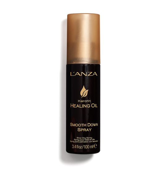 L'ANZA Keratin Healing Oil Smooth Down Blow Dry Hair Spray, Effortlessly Calms, Detangles, and Reduces Puffiness, For a Perfect Silky Looking Blow-out, For All Hair Types, New Bottle (3.4 Fl Oz)