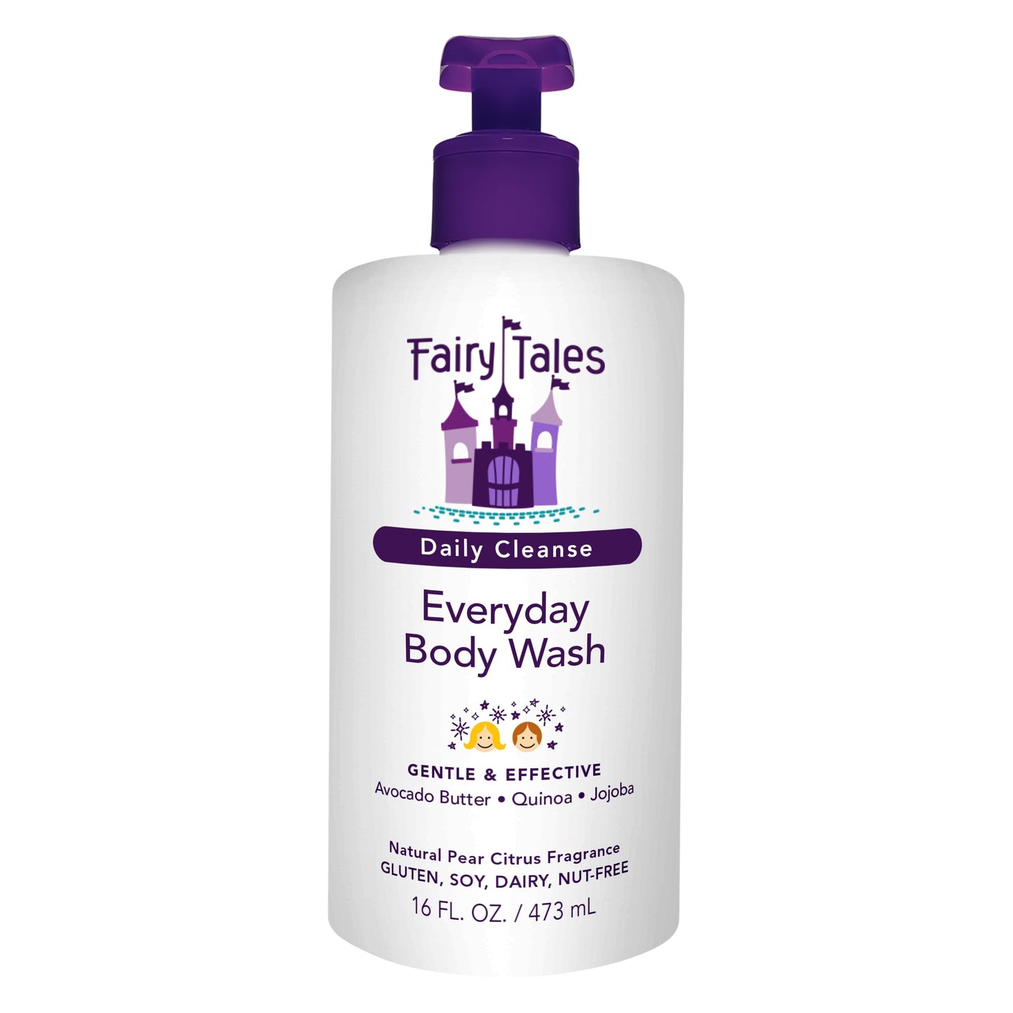 Fairy Tales Daily Cleanse Kids Body Wash, Everyday Body Wash for Kids and Toddler- Soap for Bath or Shower, No Harsh Chemicals or Toxins - 16oz