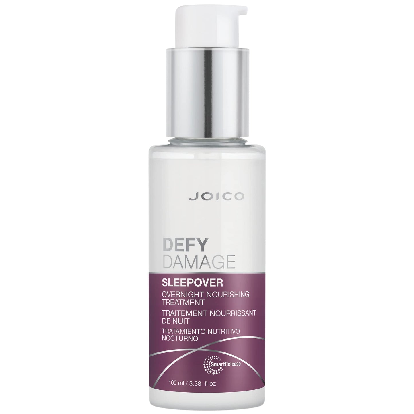 Joico Defy Damage Sleepover 夜间滋养护理 | 瞬间软化和抚平秀发 | 增强结合力 | 减少断裂和分叉 | 免冲洗配方 | 含精氨酸和角蛋白 | 3.38 盎司