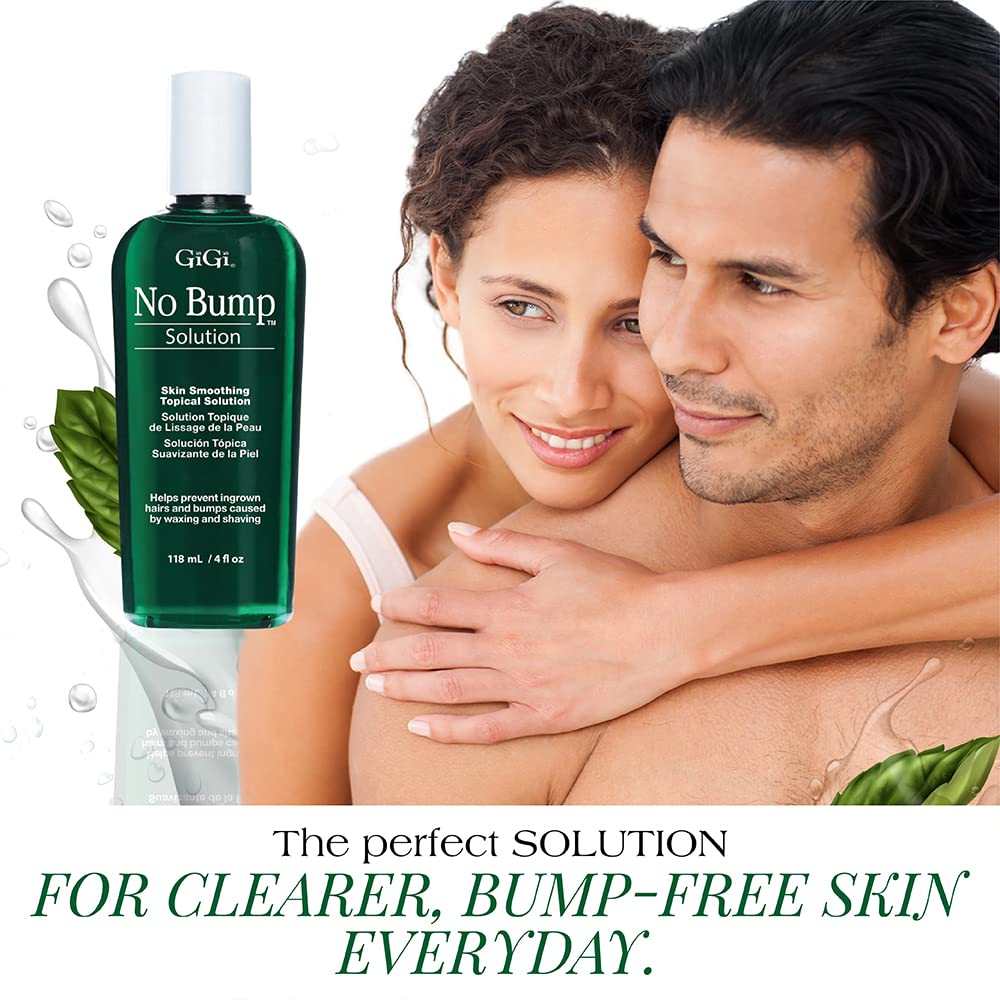 GIGI No Bump Skin-Smoothing Topical Solution, Helps Prevent Razor Burns, Hair Bumps, and Ingrown Hair After Waxing or Shaving, Soothes and Calms Skin, Suitable for Men and Women, 4 fl oz - 1 Pack