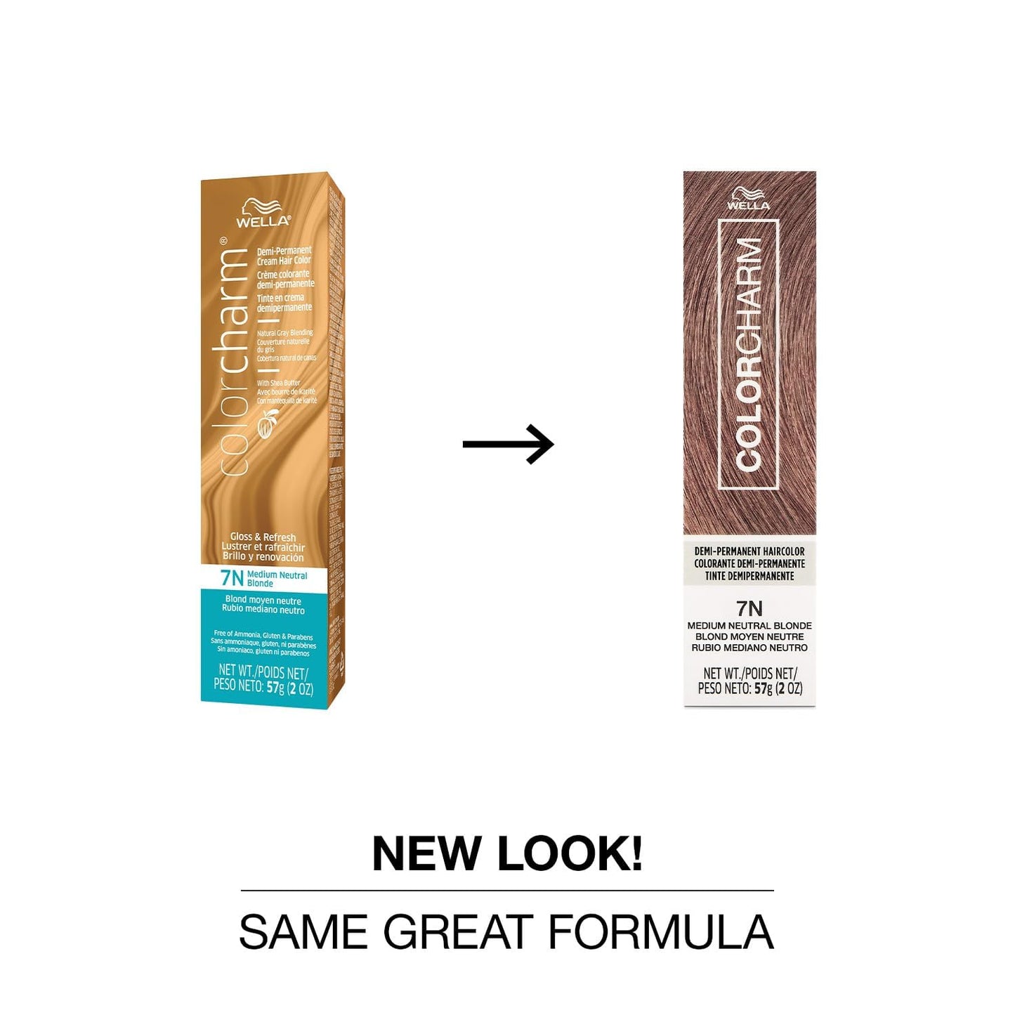 White Smoke COLORCHARM Demi Permanent Hair Color 7N Medium Neutral Blonde Gloss, Refresh & Tone 2 Fl Oz