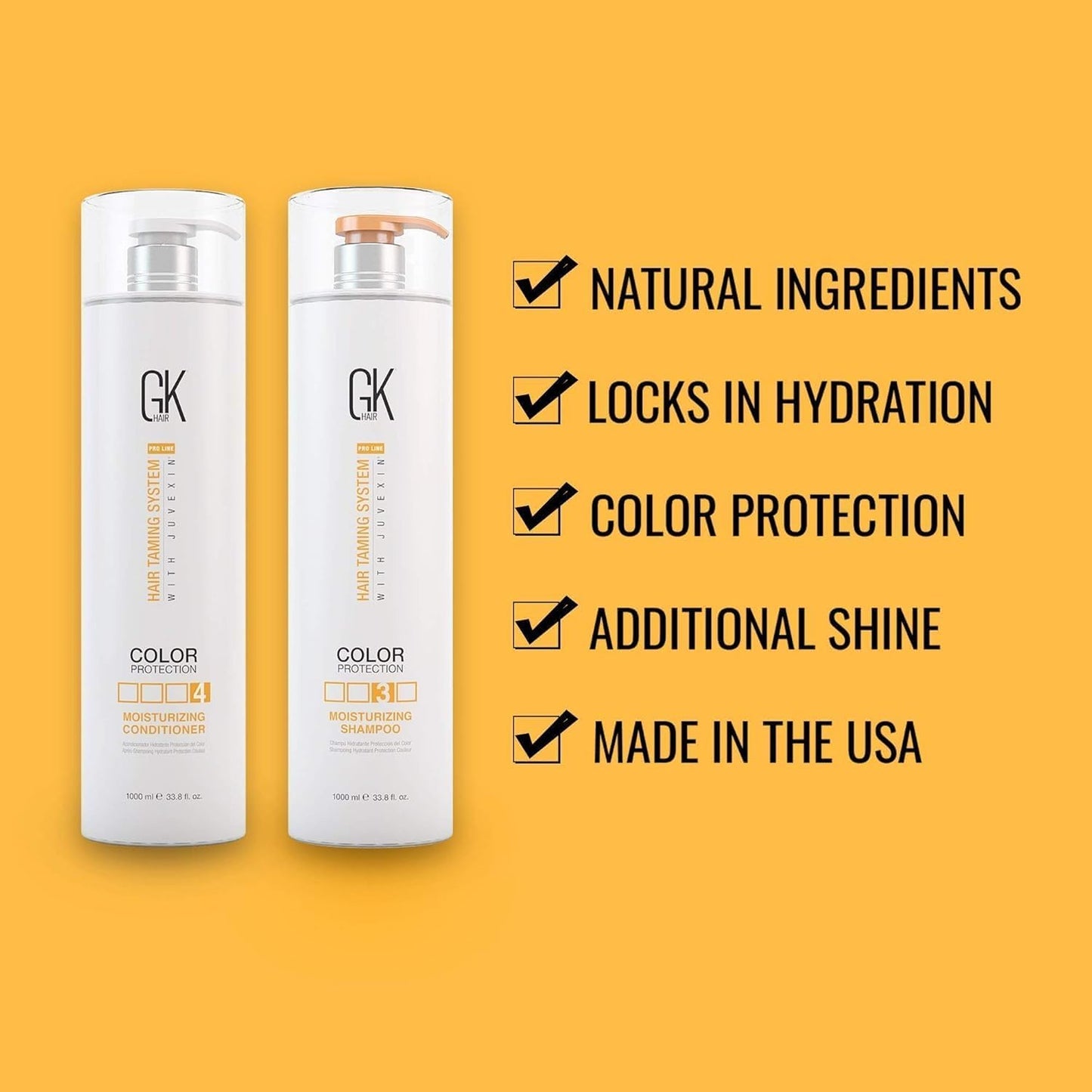 GK HAIR Global Keratin Moisturizing Shampoo and Conditioner Sets (MOIS-DUO-1000-S10)