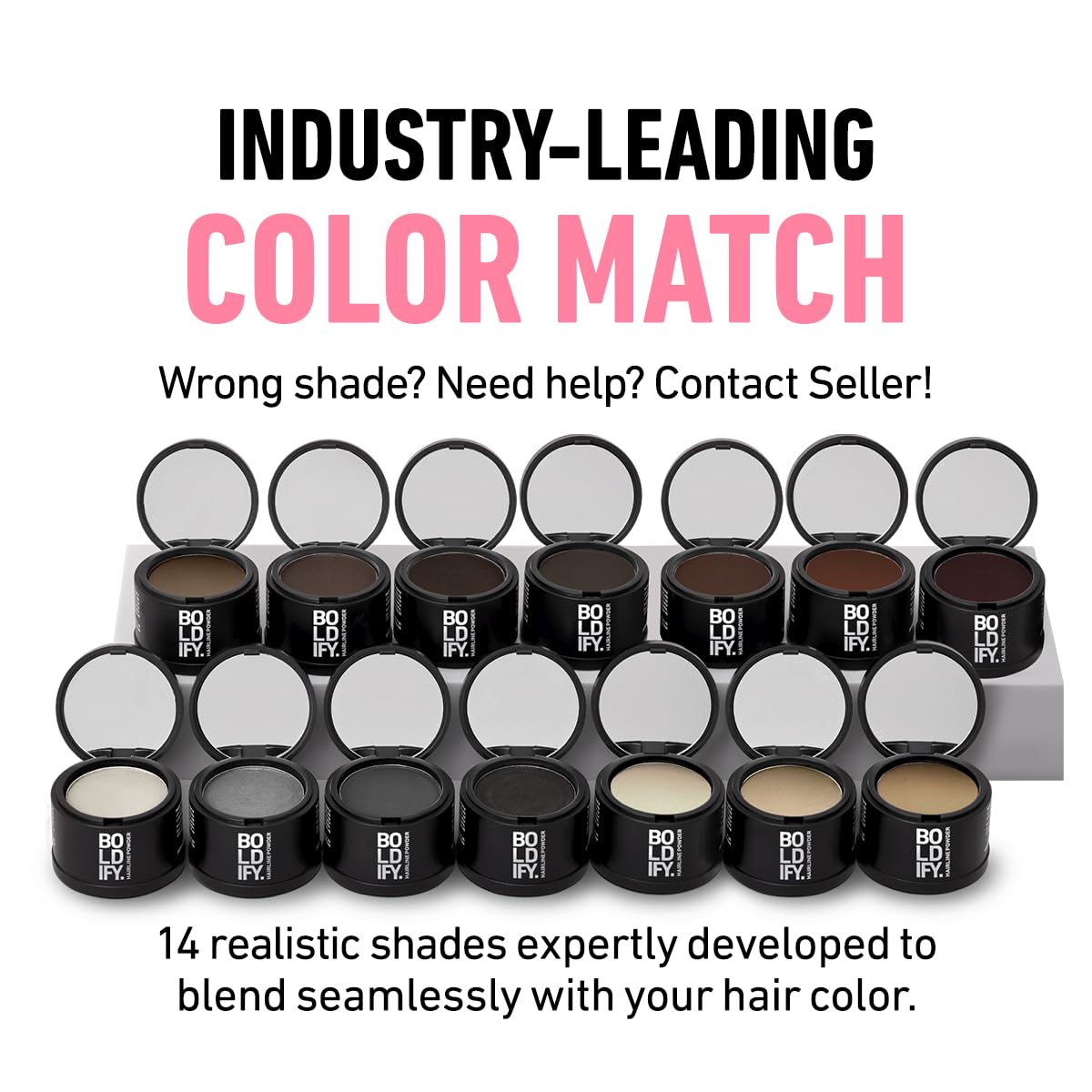 White Smoke BOLDIFY Hairline Powder - Water-Resistant Root Touch Up Hair Color for Gray Coverage - 24-Hour Stain-Proof, Mess-Free Hair Powder for Thinning Hair - Medium Brown