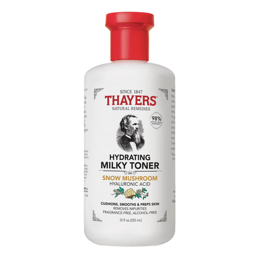 THAYERS Milky Face Toner Skin Care with Snow Mushroom and Hyaluronic Acid, Natural Gentle Facial Toner, for All Skin Types, 355ml