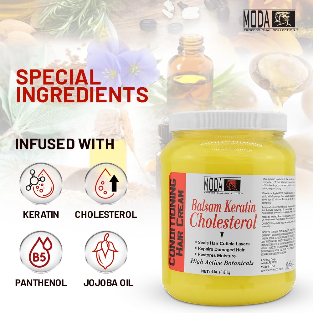 MODA Professional Deep Conditioning Hair Treatment for Salon-Grade Hair Restoration & Hospitality Amenity | 6 Actives. Max Repair. Bulk Value. | Intensive Hair Repair & Restored Vitality, 64 Oz Gallon
