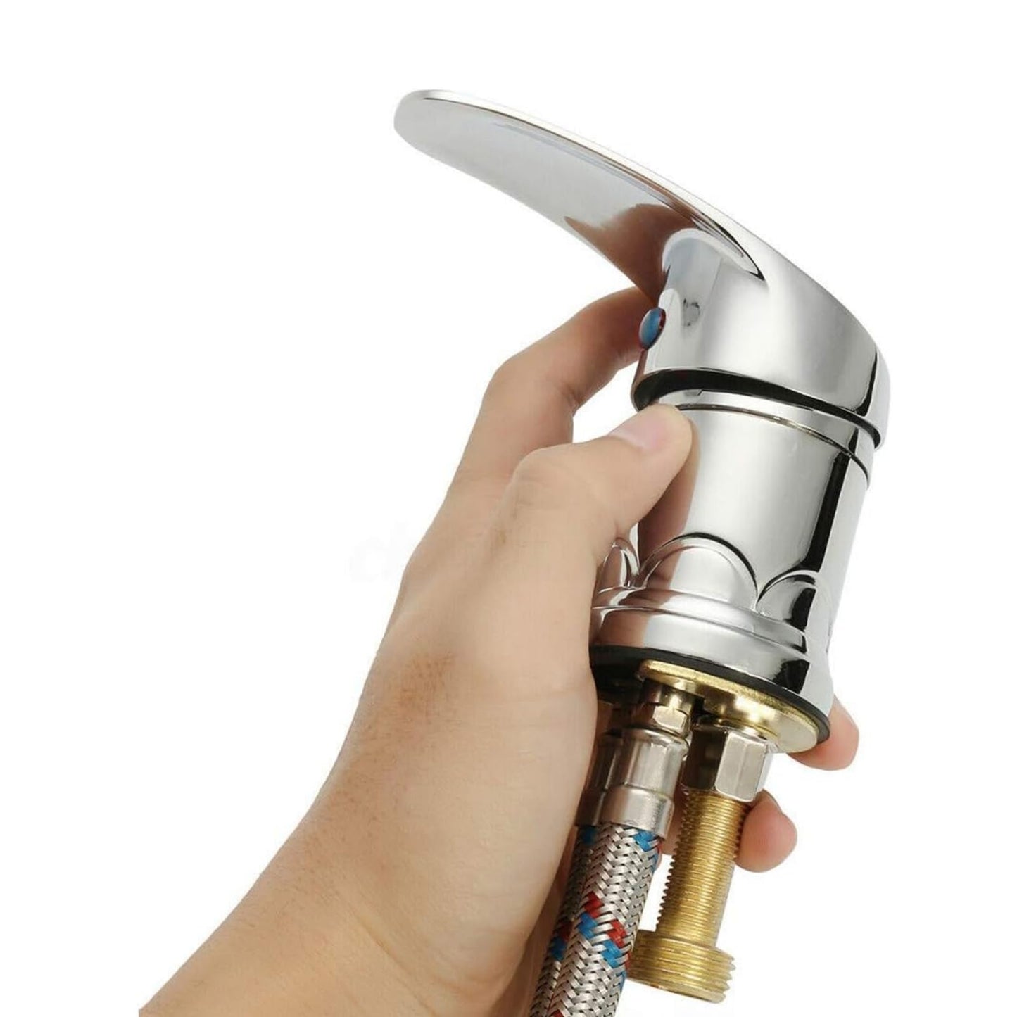 Water Faucet Set Zinc Alloy Shampoo Bowl Faucet with Hose, Durable for Home & Salon Spa Sink, Hot Cold Mixer Sprayer Hose Replacement Part Set