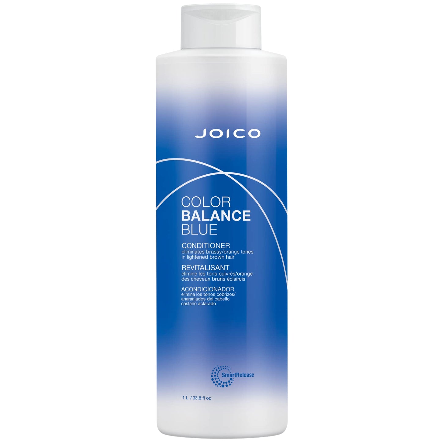Joico Color Balance Blue Conditioner | For Lightened Brown Hair | Eliminate Brassy Orange Tones | Boost Color Vibrancy & Shine | UV Protection | With Rosehip Oil & Green Tea Extract | 33.8 Fl Oz