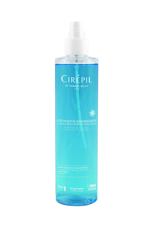 Cirepil - Pré &amp; Post - Lotion Bleue Purifiante - 250 ml - Nettoie et prépare la peau - Pré et post-épilation