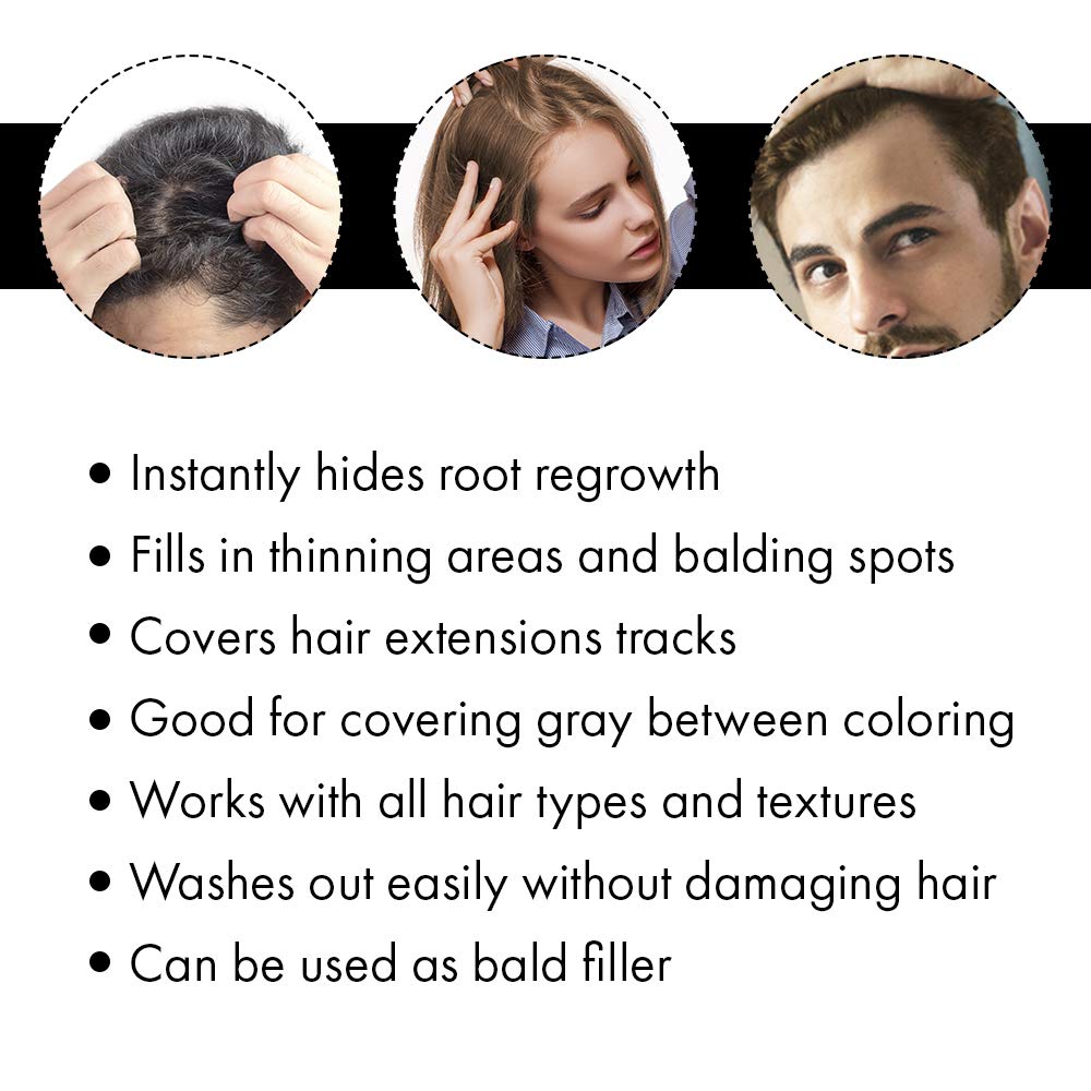 jerome russell Hair Color Thickener for Thinning Hair, Dark Brown, 3.5 Ounce