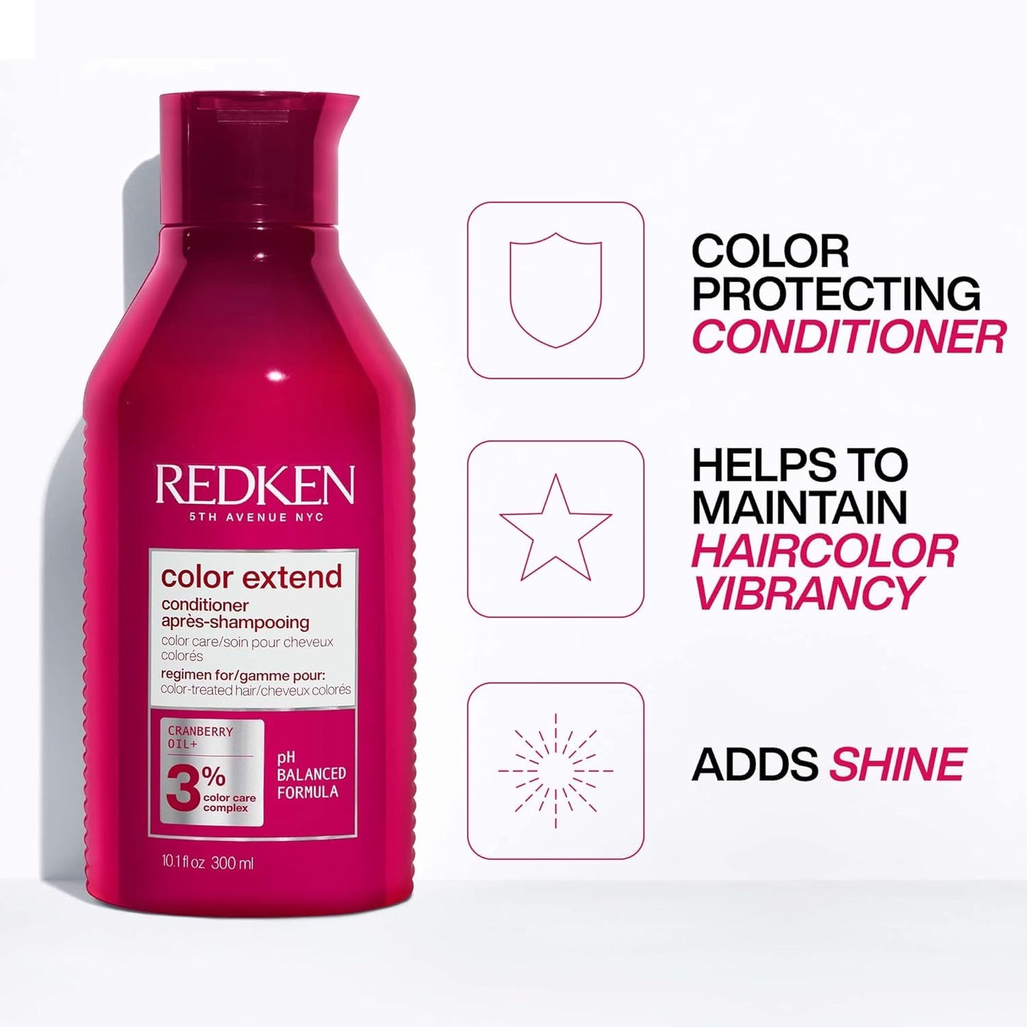 Après-shampoing Redken Color Extend, démêle et lisse les cheveux tout en protégeant la couleur de la décoloration, 100 ml