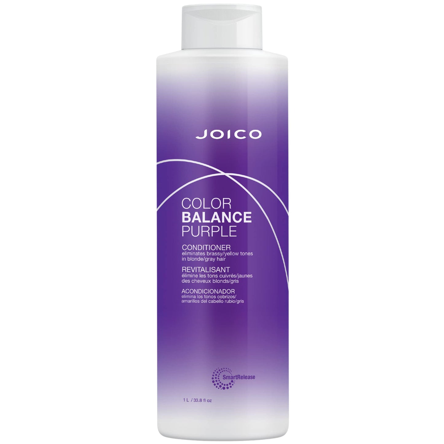 Joico 色彩平衡紫色护发素 | 适合冷金色、灰白色头发 | 消除黄铜黄色调 | 提升色彩活力和光泽 | 防紫外线 | 添加玫瑰果油和绿茶提取物 | 33.8 液体盎司