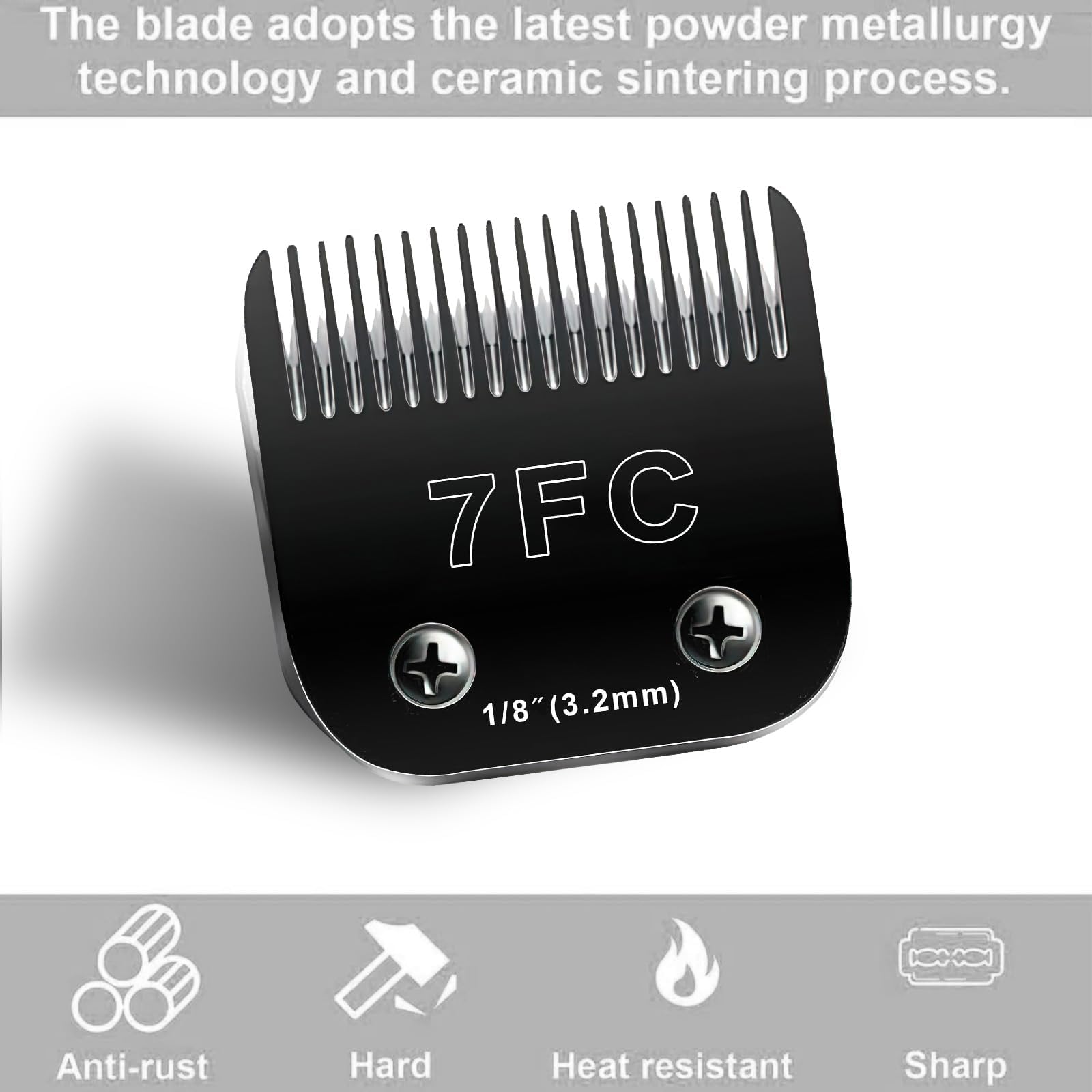 Audoc 6pcs Dog Grooming Replacement Blades Compatible with Andis/Oster A5/Wahl KM-10 Series Dog Clippers,Detachable Clipper Replacement Blade,Black (6PCS Black-#10+30+3FC+4FC+5FC+7FC)