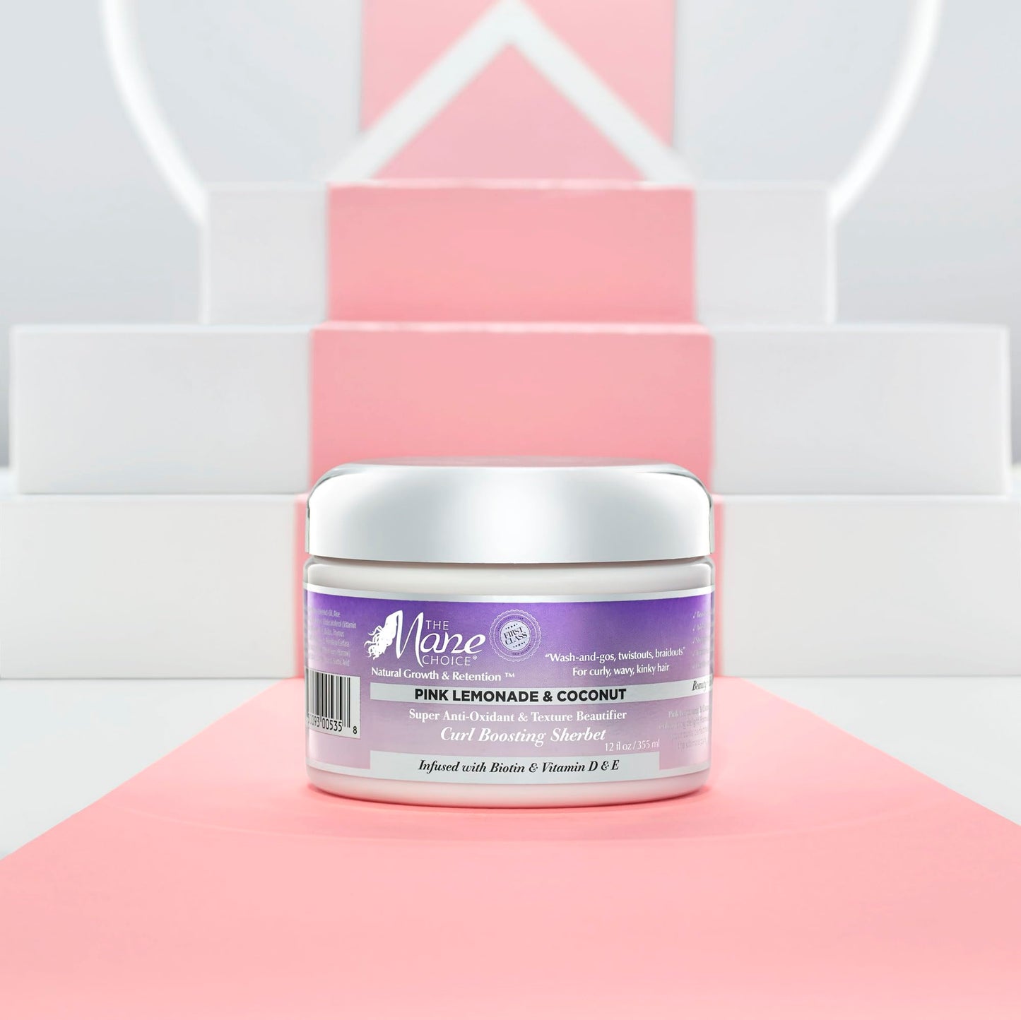 The Mane Choice Pink Lemonade Super Antioxydant et Embellisseur de Texture Sorbet Boosteur de Boucles, 12 oz