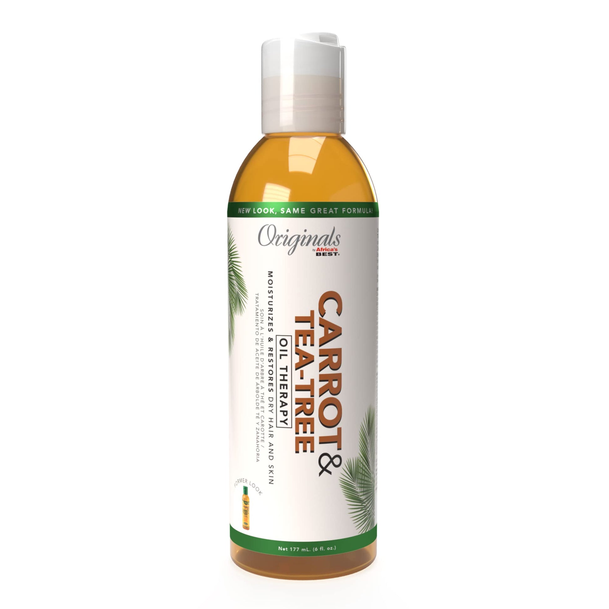 White Smoke Originals by Africa's Best Carrot Tea Tree Oil Therapy, For Body, Hair and Scalp, Natural Organic Oils Repair, Restores Stimulates, Revitalizes &, Rejuvenates, 6 oz