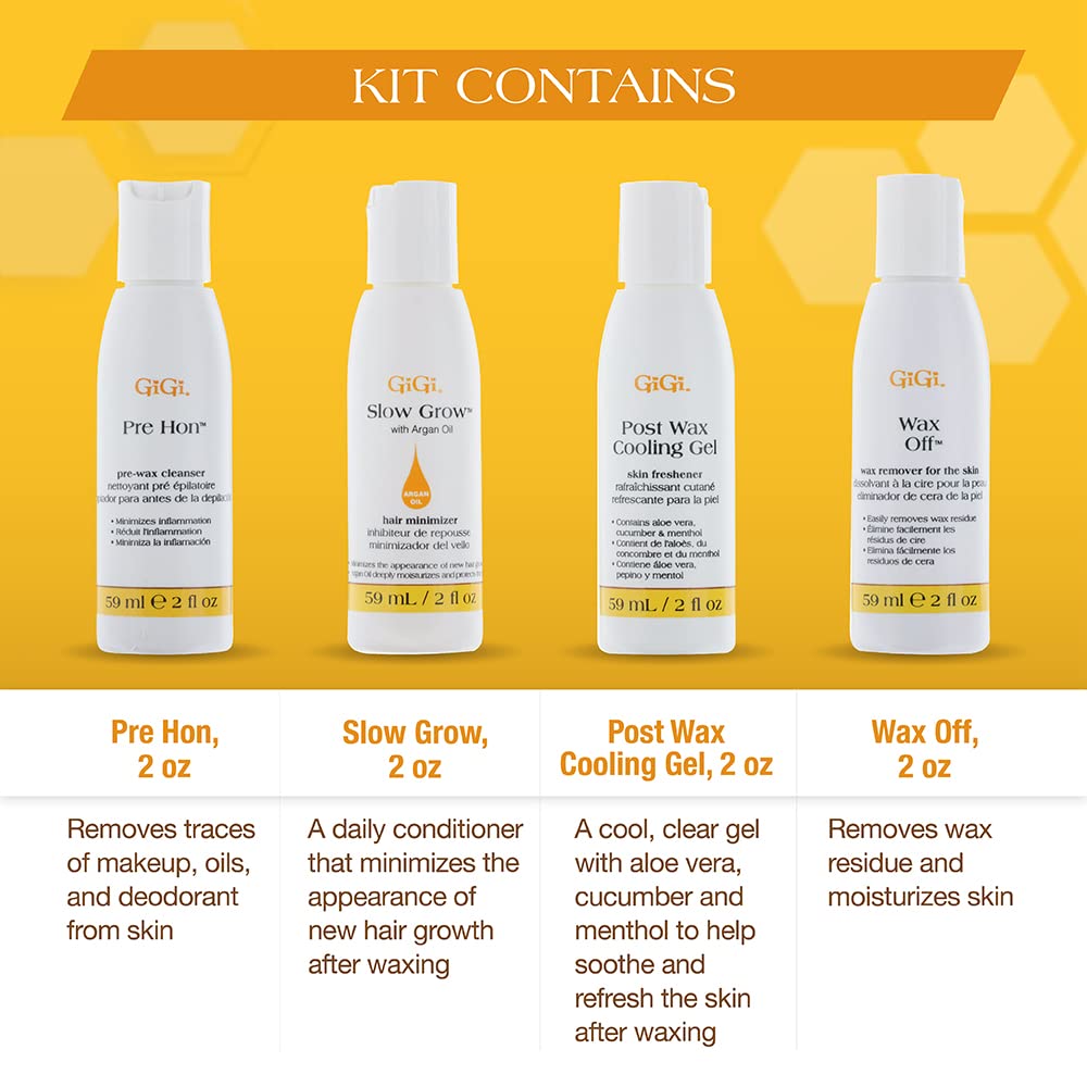 GiGi 脱毛后必备套装，脱毛前和脱毛后护理套装，脱毛护理，皮肤准备和后续护理，每套 2 盎司
