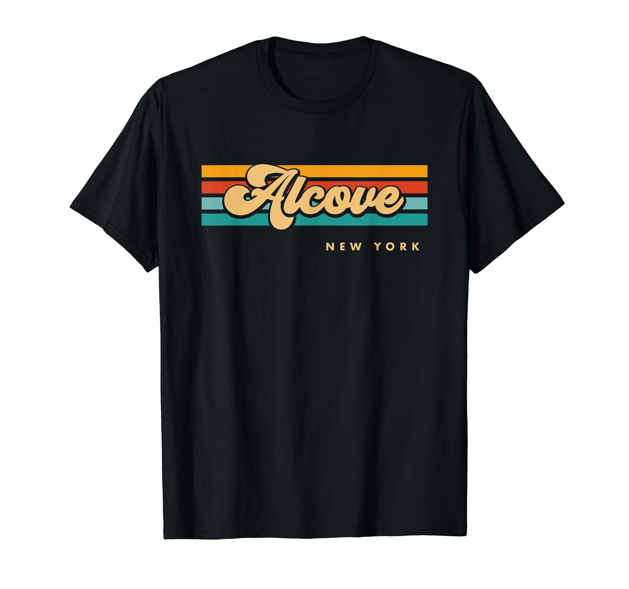 Vintage Sunset Stripes Alcove, New York T-Shirt