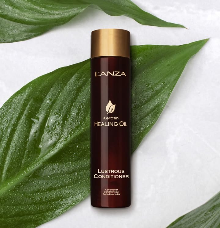 L'ANZA Renewing Luxury Hair Care Kit - Shampoo, Conditioner and Keratin Hair Oil for Enhancing Hair Volume and Achieving a Soft, Lustrous Texture - Ideal Birthday Gifts for Women (10.1/8.5/3.4 Fl Oz)