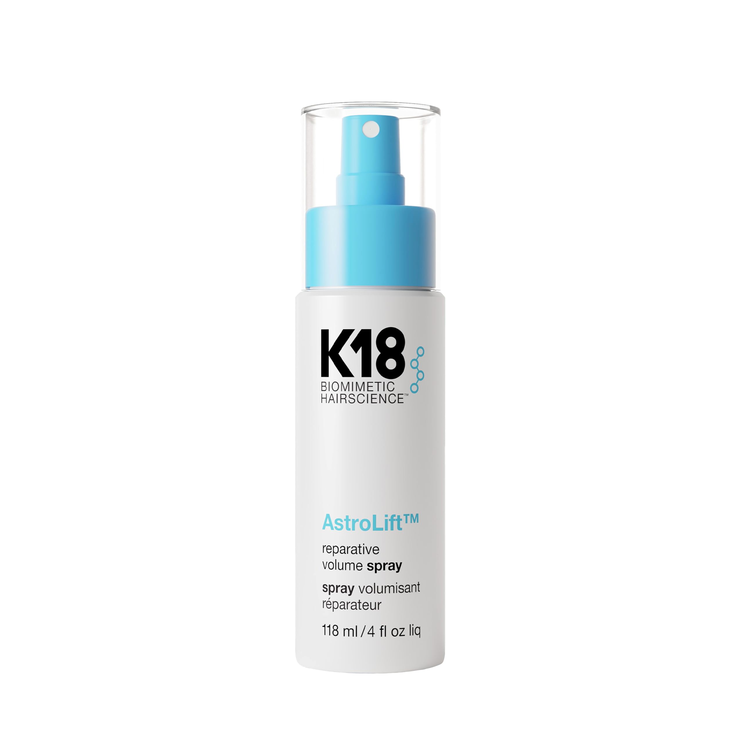 K18 AstroLift™ Reparative Volume Spray, 2-Day Hair Thickening + Hold For Thin, Fine, Fragile Hair, Non-Sticky, Non-Crunchy, Humidity-Resistant Volumizing Spray, 4 Fl Oz