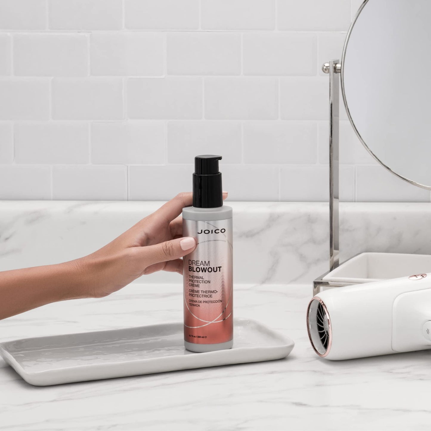 Joico Dream 吹风热保护霜 | 适用于大多数发质 | 热保护 | 控制毛躁和静电 | 更快干燥时间 | 防潮保护 | 减少断裂 | 6.7 液体盎司