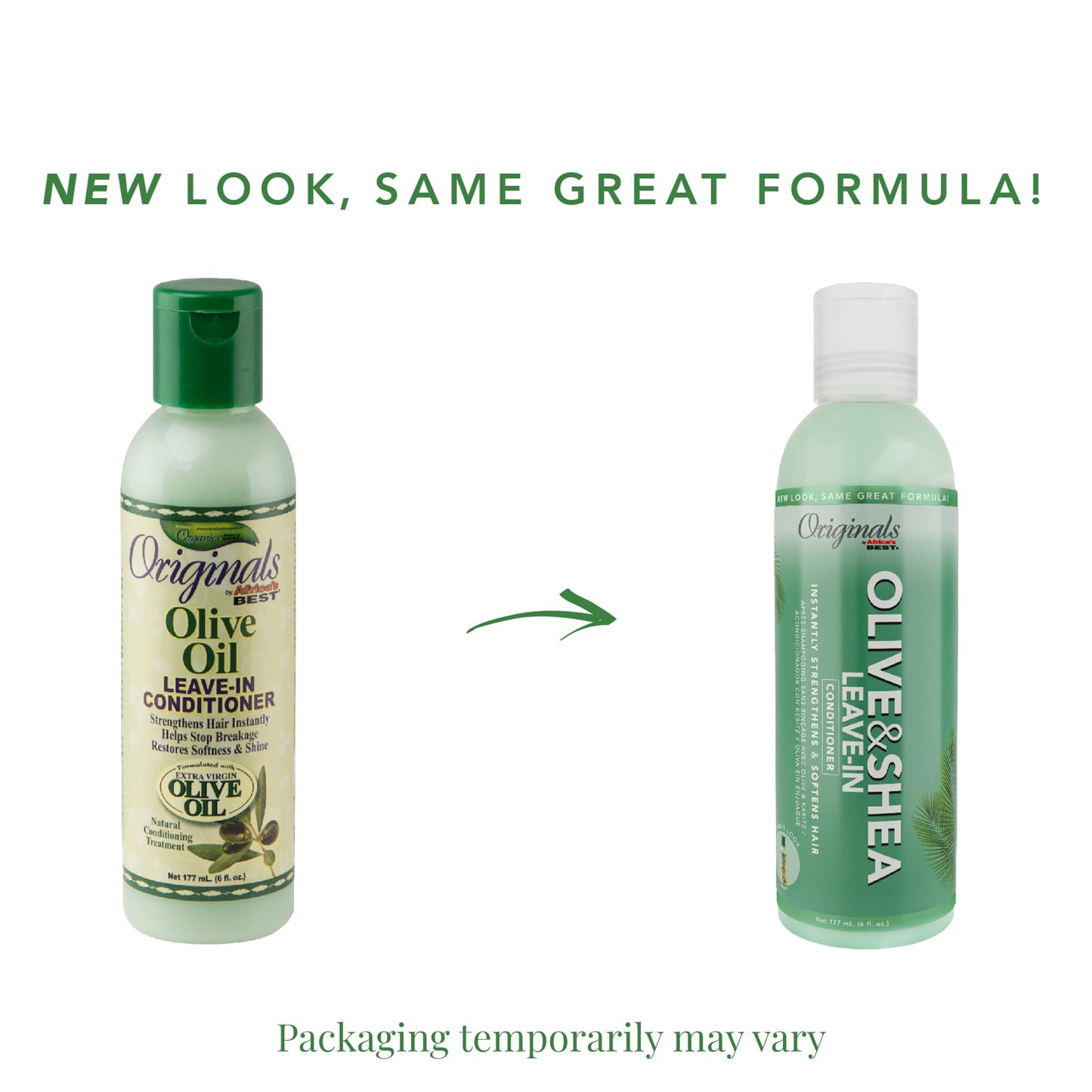 Originals by Africa's Best Olive Oil Leave-In Conditioner, Stop Breakage and Strengthen Hair Instantly, Restores Shine, Moisturizing, Strengthening, Revitalizing, 6 oz