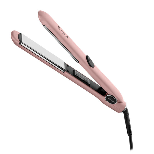 GAMMA+ X-Hybrid 1” Titanium Flat Iron – Italian-Designed Professional Hair Straightener, 450°F High Heat, Floating Plates for Frizz-Free Styling & Keratin Treatments