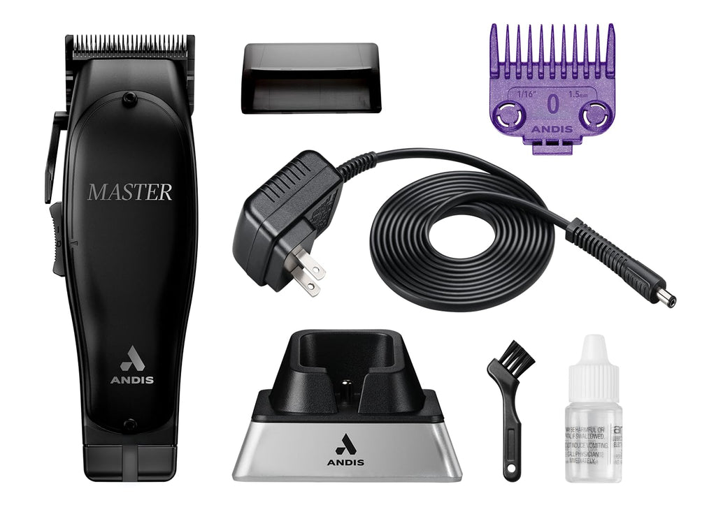 Andis Black Label MLC Professional Master Cordless Lithium-Ion Hair Clipper, Adjustable Carbon Steel Blade for Close Cutting, Black