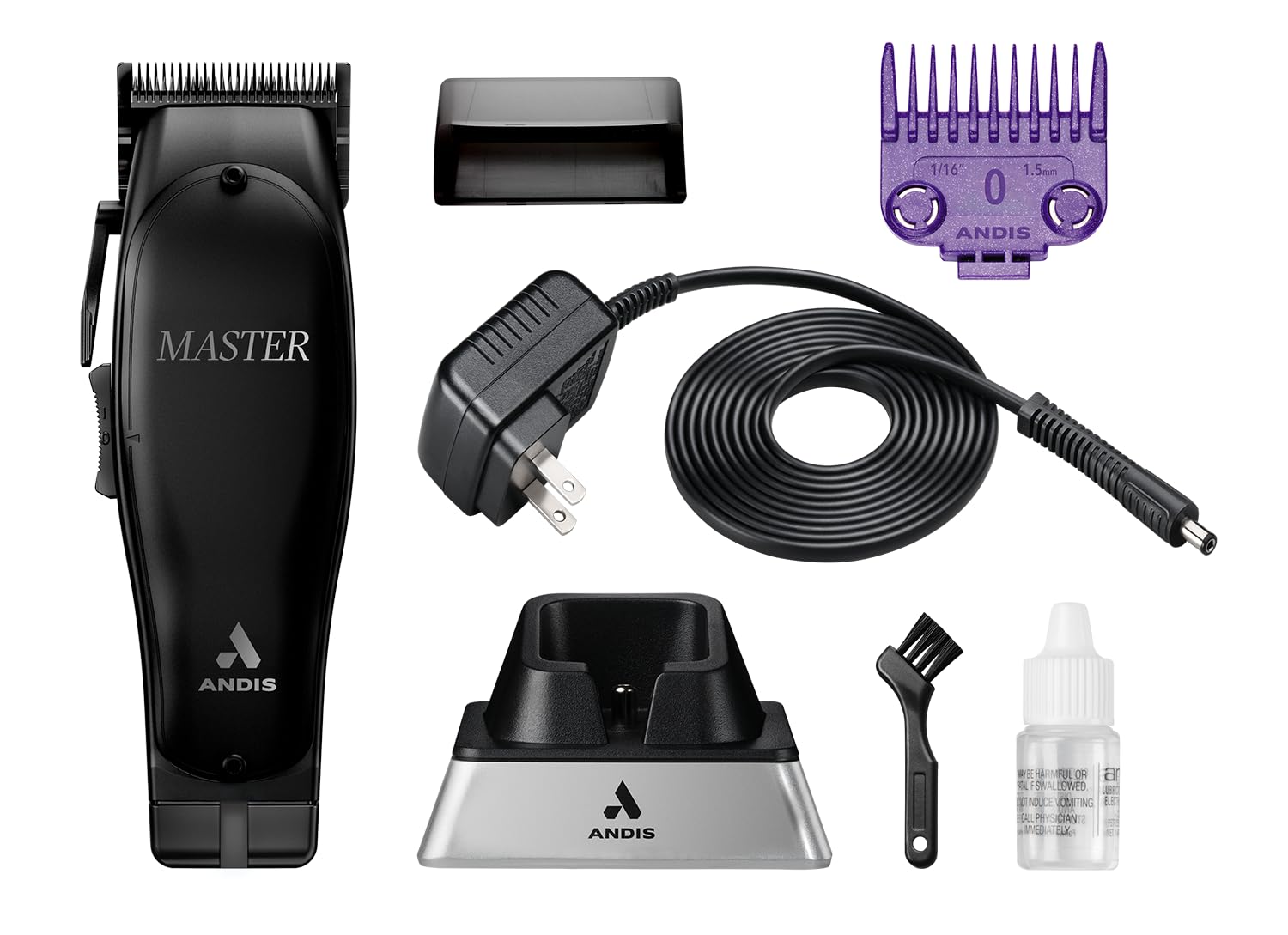 Andis Black Label MLC Professional Master Cordless Lithium-Ion Hair Clipper, Adjustable Carbon Steel Blade for Close Cutting, Black