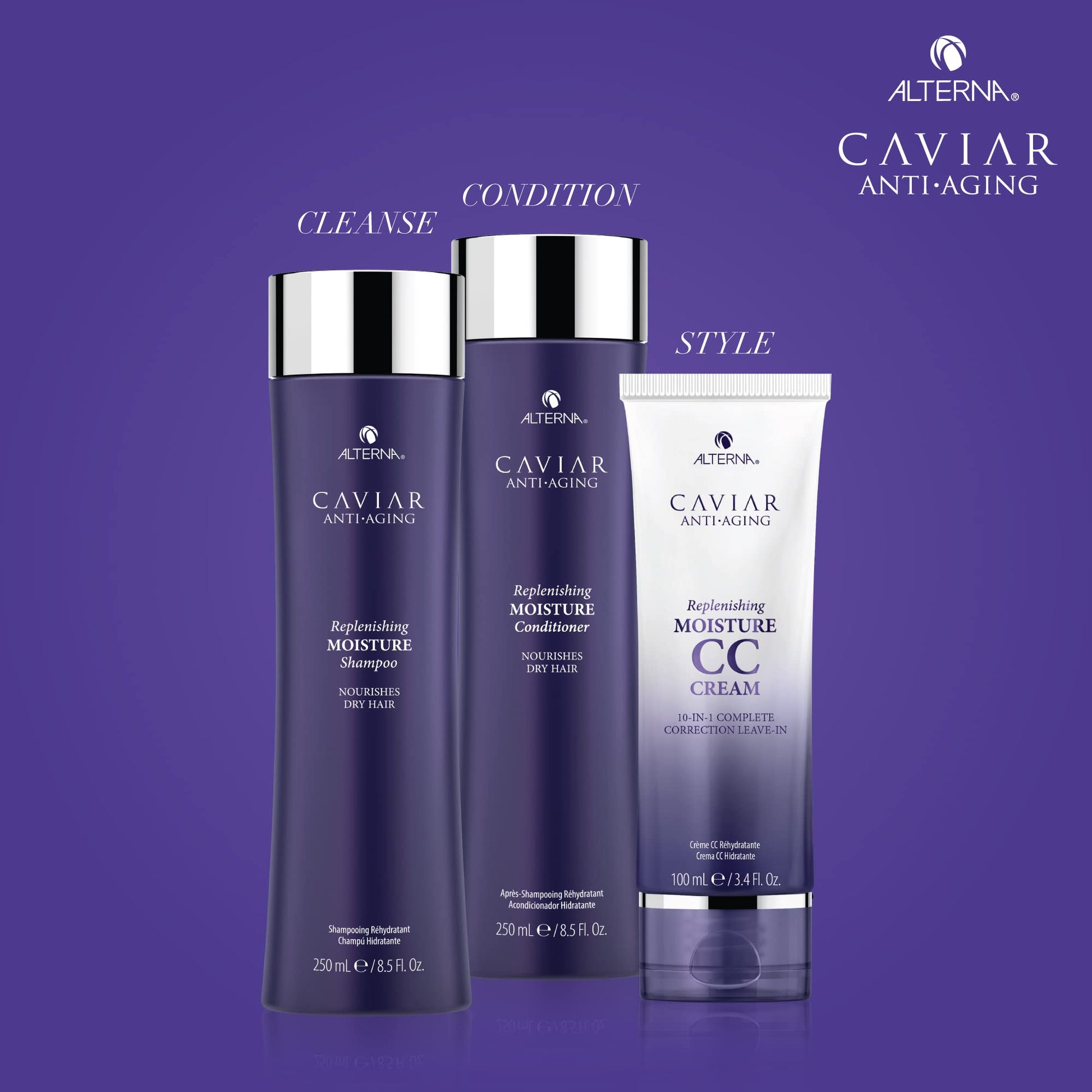 Dark Slate Blue ALTERNA CAVIAR Anti Aging Replenishing Moisture Shampoo, 33.8 Ounce (Packaging May Vary)