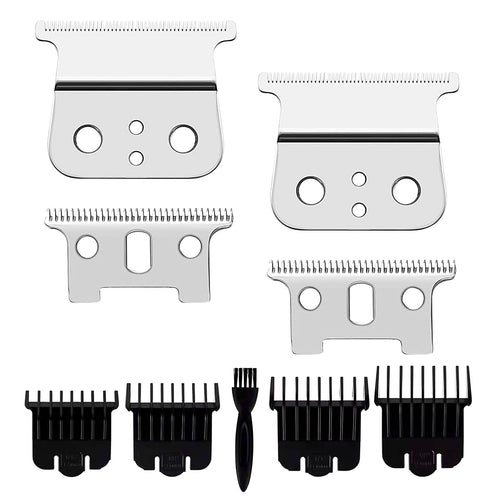 2 Pcs Replacement Blades Compatible with Andis #04710 and Andis #04521 hair Trimmer Compatible with Andis T Outliner & GTX Trimmer(sliver steel T blade + sliver steel blade)
