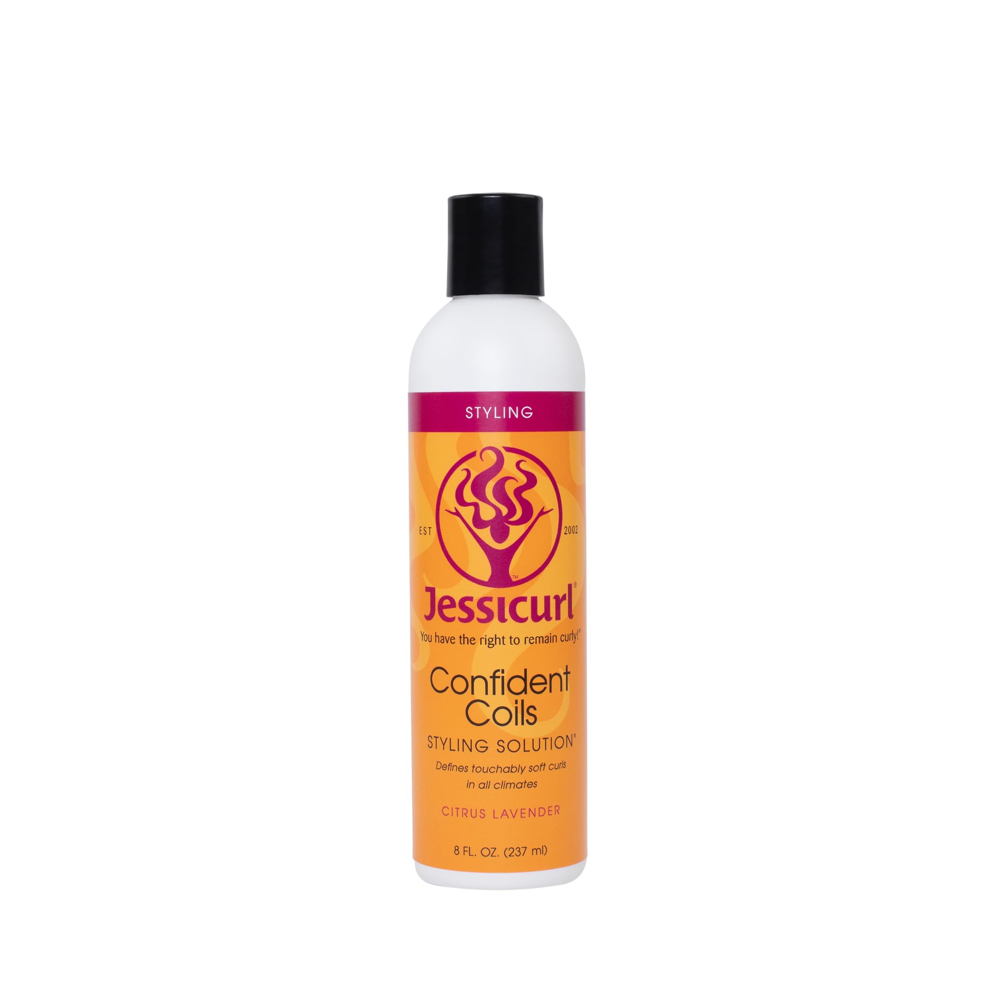 Jessicurl, Confident Coils Styling Solution, Citrus Lavender, 8 Fl oz. Curl Cream for Humidity Control and Frizz Control, Curly Hair Products, Styling Cream