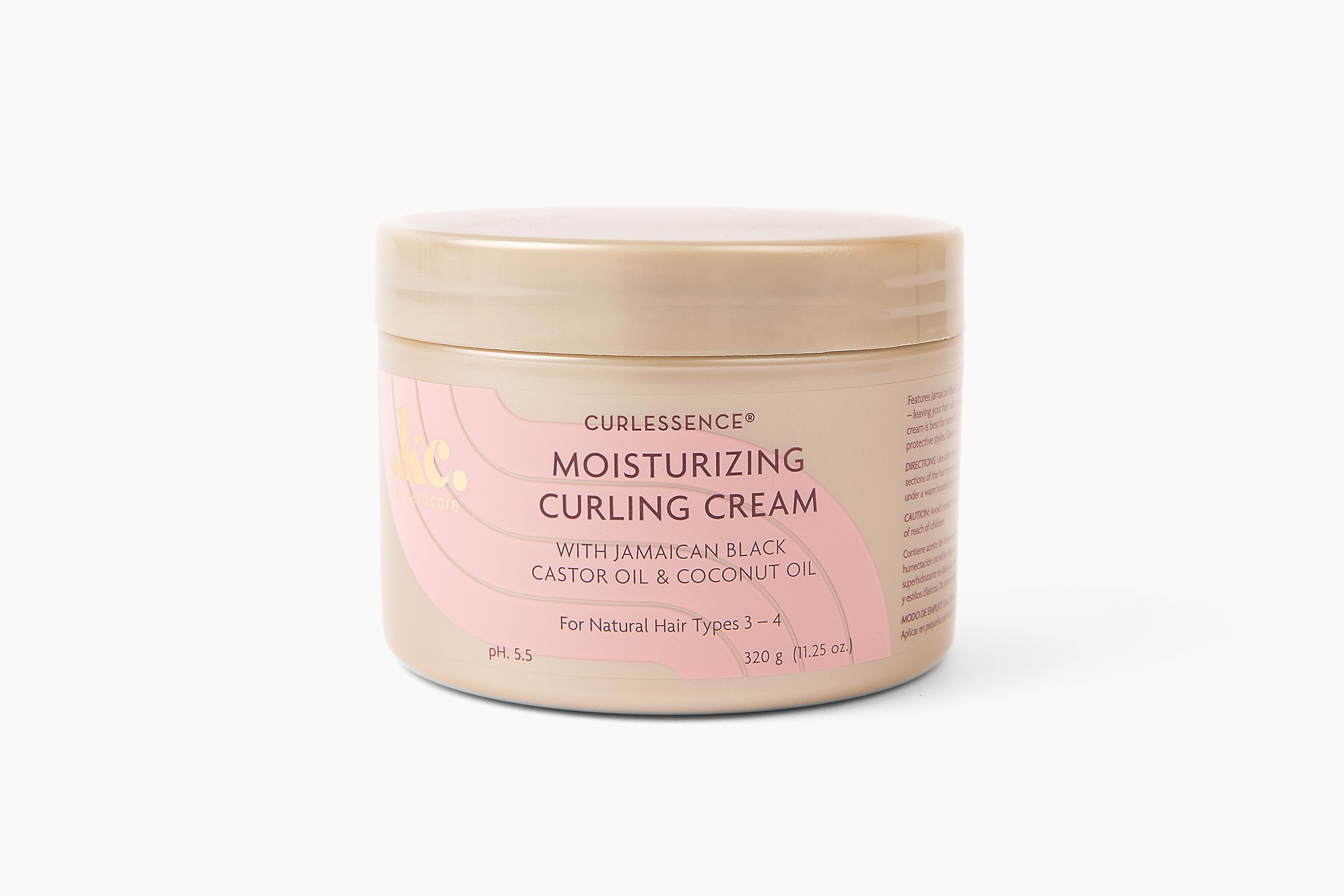 KeraCare CurlEssence Moisturizing Coconut Curling Cream - With Jamaican Black Castor Oil & Coconut Oil - For Curly Hair - SIlicone and Paraben Free - 11.25 oz