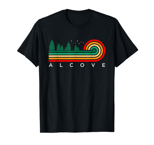 White Smoke Evergreen Vintage Stripes Alcove, New York T-Shirt
