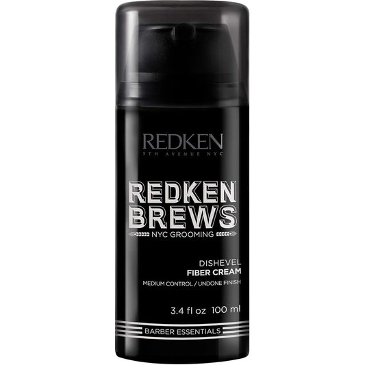 Redken Brews Fiber Cream For Men - Crème coiffante pour hommes avec tenue moyenne et naturelle, finition décoiffée et ajoute texture et forme