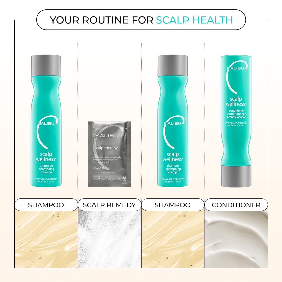 White Smoke Malibu C Scalp Wellness Hair Shampoo - Sulfate-Free & Moisturizing Shampoo - Nourishing Scalp Care with Sulfate-Free Surfactant Technology (33.8 oz)