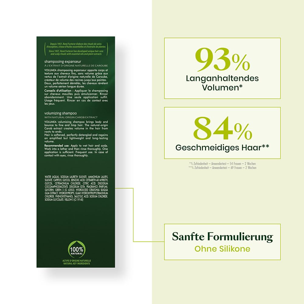 Rene Furterer VOLUMEA Volumizing Shampoo - For Fine, Limp Hair - Thickening & Volumizing - SLS Free