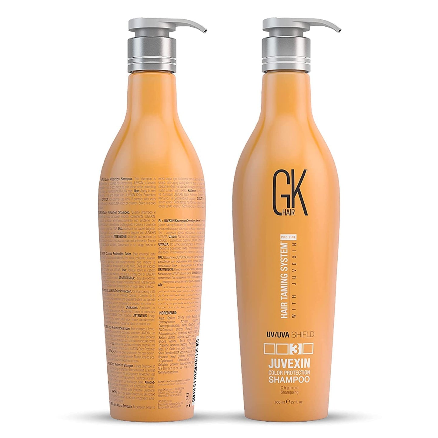 GK HAIR Global Keratin Colored Shield Shampoo (22 Fl Oz/650ml) - Deep Cleansing Moisturizing Heat Protection for Color Treated Dry Damaged Curly Frizzy HAIR - Sulfate Free