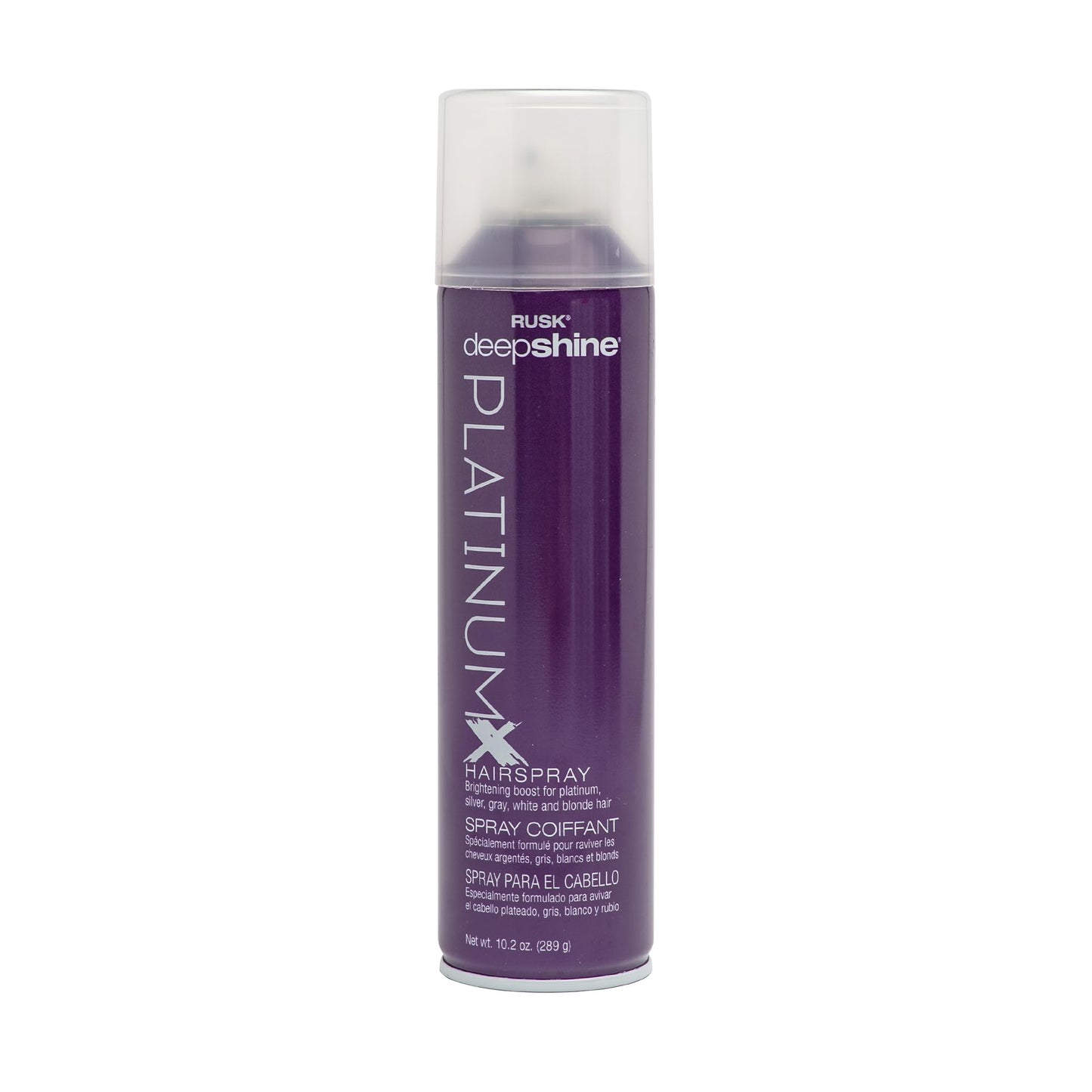 Laque RUSK Deepshine PlatinumX, spray de finition à séchage rapide, résistance à l'humidité toute la journée, offre une tenue forte, de la forme et du corps pour un look brillant, 10,2 oz