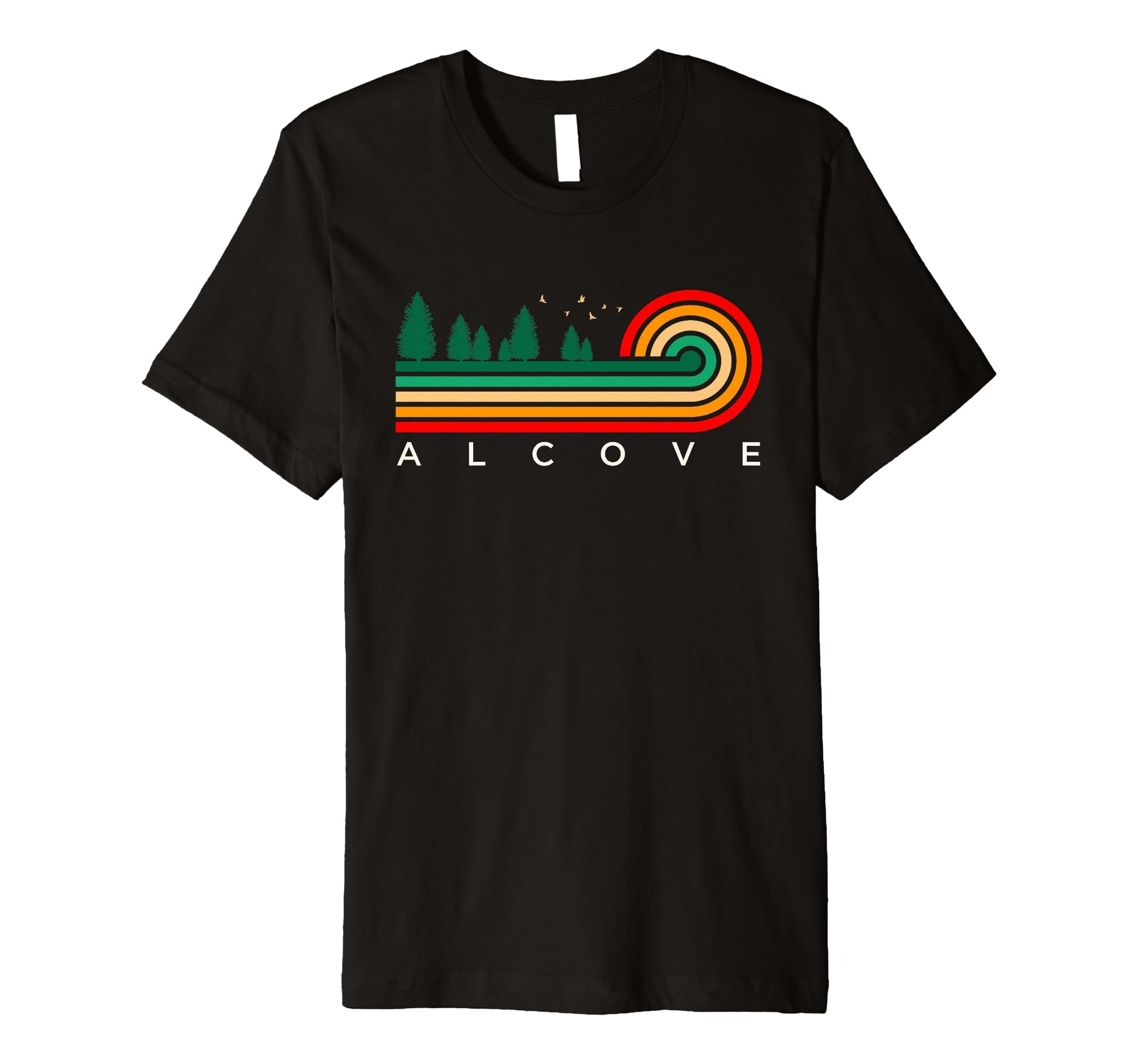 White Smoke Evergreen Vintage Stripes Alcove, New York Premium T-Shirt